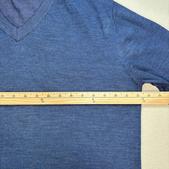 Ibex Sweater Men's XL Blue Merino Wool V Neck Long Sleeve Pullover‎ 1324407 - Picture 8 of 12